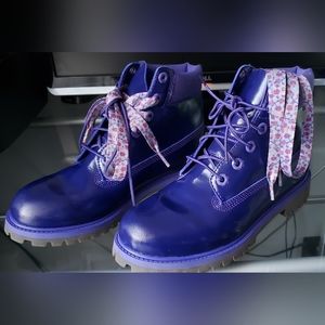 Juniors/Kids 6inch Prem WP Purple Shine Timberland Boots Size 5.5